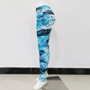 Wave Print High-Waisted Sports Yoga Leggings Pants