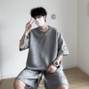 Men Casual Round Neck Short-Sleeved Loose T-Shirt And Shorts Two-Piece Set