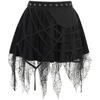 Gothic Punk Spider Web Fringe Skirt