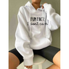 Fashion Women Casual Autumn Street Letter Print Pocket Hoodie