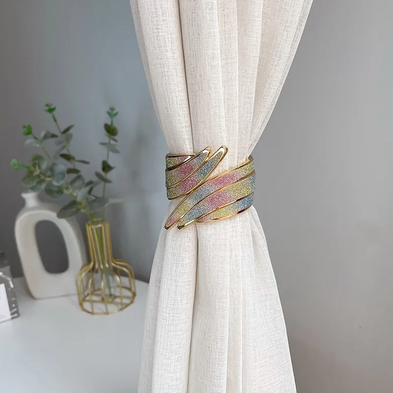 (Buy 1 Get 1) Light Luxury Metal Full Drill Wings Magnetic Curtain Tieback