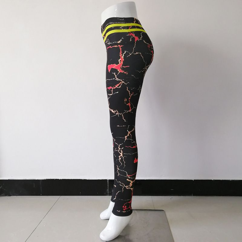 Marble Print Breathable Slim Fit Yoga Sports Leggings Pants