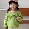 (Buy 1 Get 1) Kids Toddler Big Boys Girls Fashion Casual Cute Rainbow Waffle Long Sleeve Round Neck T-Shirt