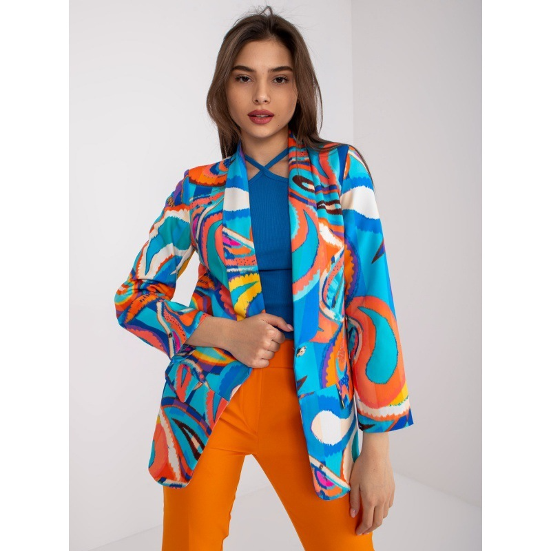 Women Fashion Casual Multicolor Pattern Printed Suit Jacket Blazers