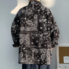 Men Vintage Long Sleeve Lapel Single-Breasted Paisley Printed Loose Shirt