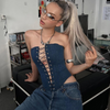 Women'S Fashion Sexy Bandage Denim Tube Top