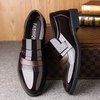 Men'S Fashion Solid Color Toe Shiny Leather Shoes