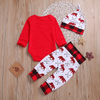 Kids Baby Girls Boys Autumn Winter Fashion Casual Christmas Cotton Letters Christmas Deer Round Neck Long Sleeve Pants Set