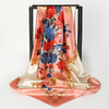 (Buy 1 Get 2) 90*90Cm Women'S Simple Fashion Floral Print Imitation Silk Scarf