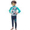 Children Kids Baby Fashion Boys Long Sleeve Cartoon Dolphin Print Swimsuit 2pcs Set