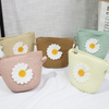 Kids Fashion Small Daisy Straw Bucket Hat + Messenger Bag Set