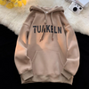 Men'S Casual Letter Print Hooded Retro Loose Hoodies