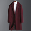 Men Autumn Winter Fashion Leisure Business Office Solid Color Long Sleeve Lapel Plus Size Long Wool Coat