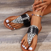 (2 pair) Women Fashion Plus Size Zebra Pattern Round Toe PU Flat Slippers