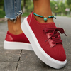 Women Fashion Plus Size Mesh Breathable Lace-Up Round-Toe Sneakers