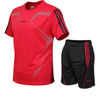 Men Plus Size Sporty Short Sleeve Round Neck Stripe Printed T-Shirt And Shorts Two-Piece Set