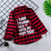 Kids Toddler Girls Spring Autumn Fashion Casual Letters Color Matching Play Button Lapel Long Sleeve Blouse