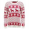 Women Winter Casual Christmas Snowflake Pattern Round Neck Long Sleeve Knitted Sweater
