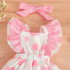 Kids Baby Girls Casual Cute Heart Pattern Raglan Sleeve Romper