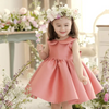 Kids Toddler Girls Fashion Party Cute Sweet Solid Color Bow Pleated Sleeveless Party Tutu Dress