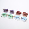 Women Fashion Frameless Cut Edge Square Gradient Sunglasses