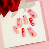 ( Buy 1 Get 2 ) Valentine Day Women Fashion Pink Heart Love Wearable False Nails