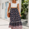 Women Fashion Summer Vacation Floral Print Swing Skirt