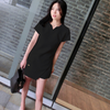 Women Summer Elegant Solid Color Short Sleeve Side Slit Blouse And Shorts Office Chic Set