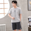 Men Casual Round Neck Short-Sleeved Printed Loose T-Shirt And Shorts Two-Piece Set