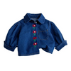 Children Kids Toddlers Girls Flower Long Sleeve Denim Jacket