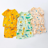 Children Kids Baby Fashion Girls Boys Basic Casual Short Sleeve Cartoon Print Top And Shorts 2pcs Set