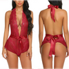 Women'S Sexy Backless Halter Neck Lace Mesh Cardigan Sexy Lingerie ( 2 PCS )