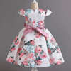 Kids Toddler Big Girls Fashion Party Cute Sweet Color Matching Floral Bow Pleated Sleeveless Party Tutu Dress