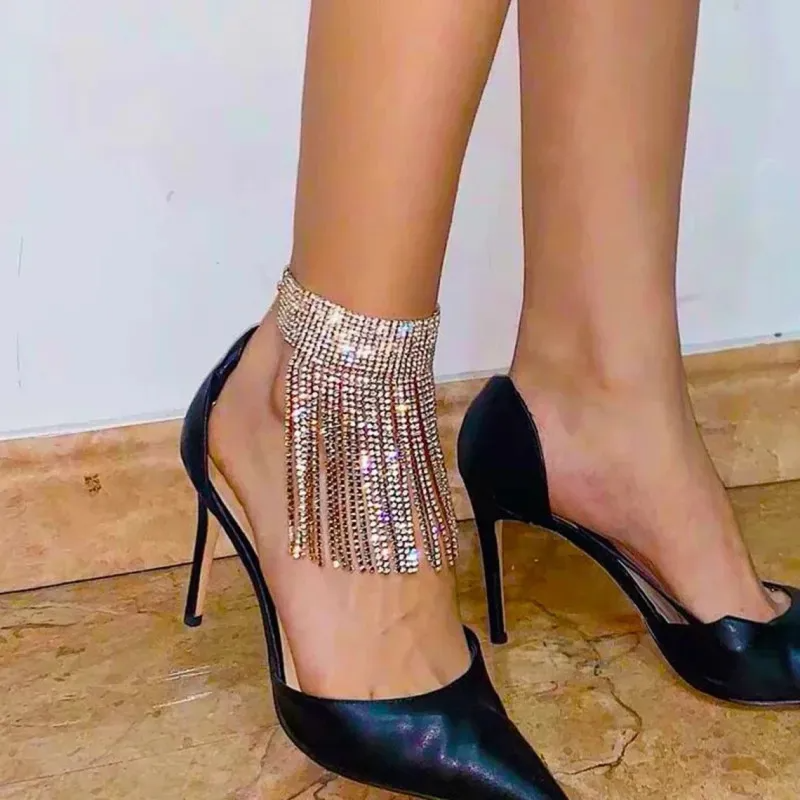 (Buy 1 Get 1) Women Fashion Exaggerated Rhinestone Tassel Anklet