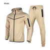 Men Fashion Hooded Zipper Long Sleeve Jacket And Sports Pants Two-Piece Set