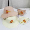 Kids Fashion Beach Shade Sunscreen Straw Hat Dragonfly Straw Bag Set