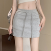 Women'S Fashion Casual Solid Color High Waist Lace-Up Sports Skirt