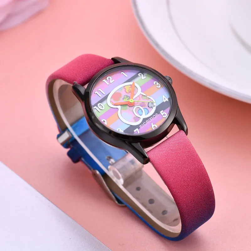 Kids Cartoon Fashion Gradient Multicolor Bear Watch