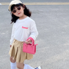 Kids Girls Fashion Casual Cute Solid Color PU Zipper Crossbody Bag