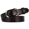 (Buy 1 Get 1) Women Fashion Casual Versatile Solid Color Square Pin Buckle Split-Leather Thin Belt