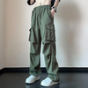 Men Fashion Casual Versatil Solid Color Multi Pocket Cargo Jogger Pants