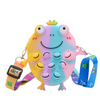 Kids Girls Fashion Sweet Candy Color Cartoon Frog Silicone Mini Crossbody Bag