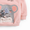 Kids Toddler Big Girls Spring Autumn Fashion Casual Solid Color Letters Cartoon Koala Bear Long Sleeve Round Neck Hoodies