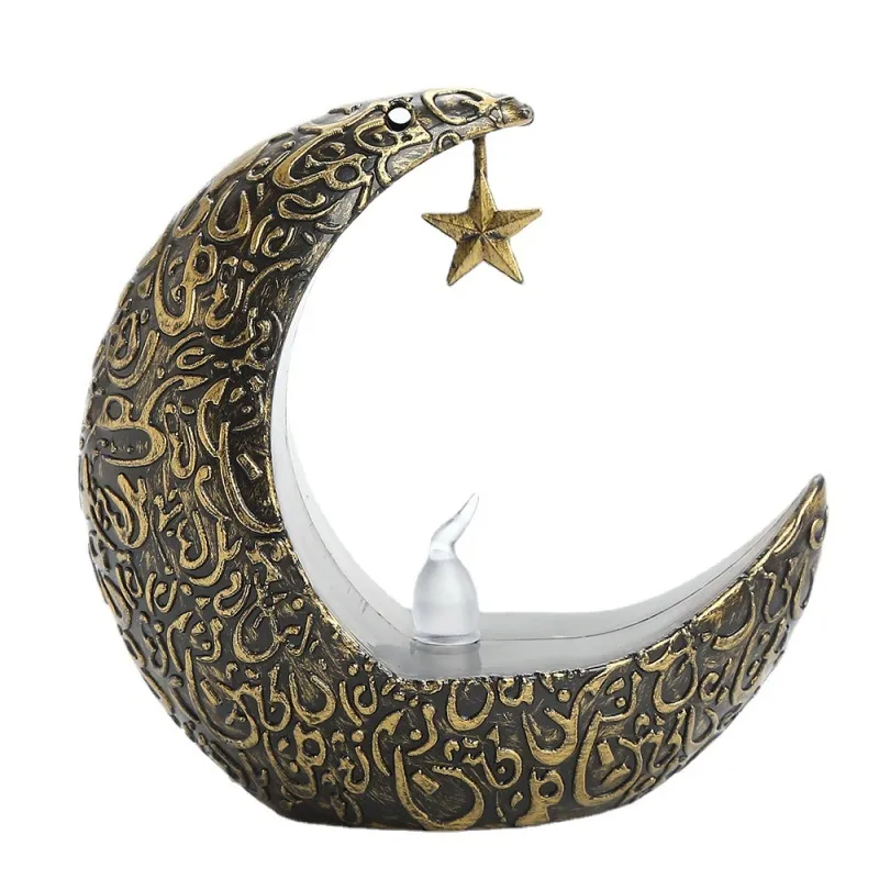 (Buy 1 Get 2) Retro Middle East Wind Lamp Decoration LED Star Moon Candle Holder Electronic Candle