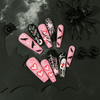 ( Buy 1 Get 2 ) Women Funny Halloween Frosted Heart Cobweb Bat Ghost False Nails