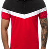 Men Fashion Casual Patchwork Colorblock Lapel Short Sleeve Slim Fit Polo Shirt