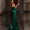 Women Sexy One-Shoulder Side Slit Sequin Party Evening Dress