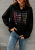 Women Casual Basic Long Sleeve Gradient Letter Print Pocket Hoodie