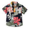 Children Kids Fashion Casual Vacation Cotton Lapel Floral Print Single-Breasted Short-Sleeved Top