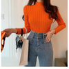 2 Pieces Women Fashion Basic Solid Color Long Sleeve Knitwear